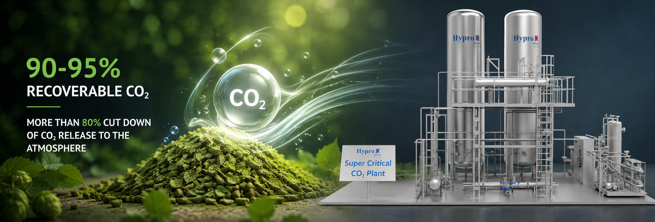 CO2 recovery from supercitical hops extraction