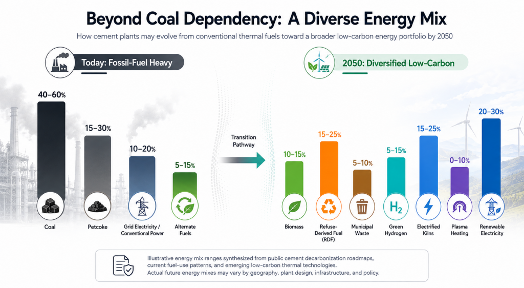 net zero cement energy mix 2050